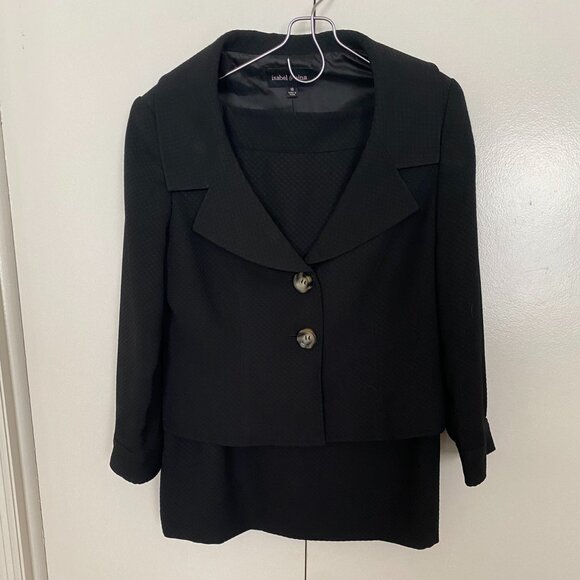Classic Women's Black 2-piece Skirt Suit / Size 10 / Vintage-Inspired Jackie O - Picture 5 of 8